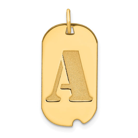 Polished Dog Tag Pendant Letter Initial A-Z